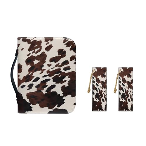 Ceudet St. Patrick Bibeltragetasche für Damen, mit Leder-Lesezeichen, PU-Leder, Bibelhülle, Bibelaufbewahrungstasche mit Stiftschlitzen, Bibelstudiumzubehör, Rindsleder, M-9.2"x6.3"x1.6" von Ceudet