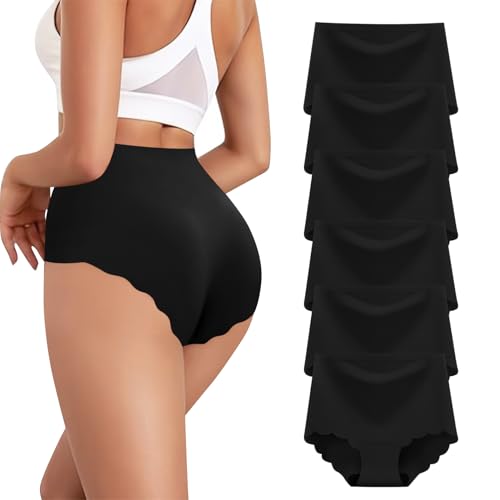 Cevapro Damen Seamless Slips Damen Unterwäsche Frauen High Waist Nahtlose Unterhosen Mehrpack Hipster Bequeme Panties 6er Pack von Cevapro