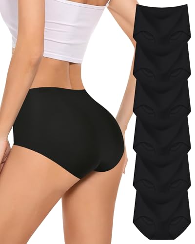 Cevapro Nahtlose Unterwäsche Damen Seamless Slips Hohe Taille Unterhosen Unsichtbar Bequeme Weich Atmungsaktiv Polyamide Panties für Frauen Multipack 6er Pack von Cevapro