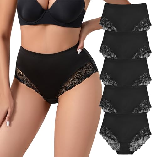 Cevapro Unterwäsche Damen Brazilian Slip Spitze Unterhose Frauen Panties Sexy Hipster Soft Women Underwear Weich Unterhose Mehrpack 5er Pack von Cevapro