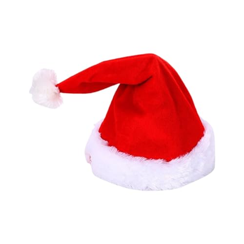 Bewegliche Weihnachtsmütze Singende Tanzende Nikolausmütze Plüsch Rand Weihnachtsfeier Rote Santa Weihnachtsmann Mütze Kostüm Weihnachtsschmuck Warm Mütze Herren Damen Party Dekorationen Passform von Cexiakong