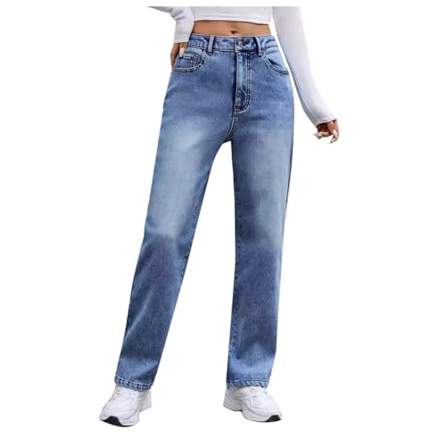 Cexiakong Gefütterte Jeans Damen Thermo Winter Denim Jeans mit Fleece Winter High Waist Thermojeans Warm Lang Dicke Winterhose Baggy Skinny High Waist Jeans Stretch Winter Jeans Soft von Cexiakong