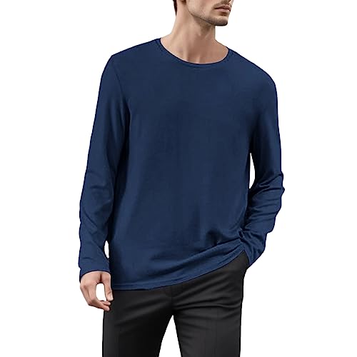 Cexiakong Herren Schlafshirt Langarm Rundhals Mix Relax Pyjamaoberteil Schlafshirt Kurzarm Rundhals Bio Baumwolle Lang T Shirt Pyjama Schlafoberteile Kurz Männer Baumwolle Unifarben von Cexiakong