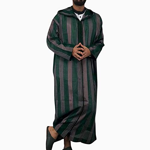 Cexiakong Kaftan Herren Langarm Abaya Muslim Islamische Lang Seite Split Gebetskleidung Robe mit Taschen Muslimische Kleider Herren Gebetskleidung für Männer Muslim Kaftan mit Kapuze Bequem von Cexiakong