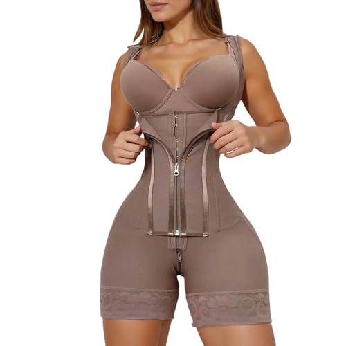 Cexiakong Shapewear für Damen Einfarbig Taillentrainer Bodysuit Korsett Mit Reißverschluss Hohe Taille Bauchkontrolle Po Lifter Shaper von Cexiakong