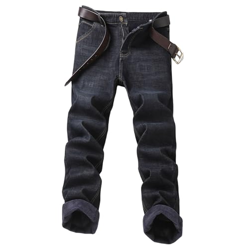 Cexiakong Thermojeans Herren Thermohose Schneehose Gefütterte Winterhose Winterjeans Mit Fleece Hosen Regular Fit Komfortabler Bequeme von Cexiakong