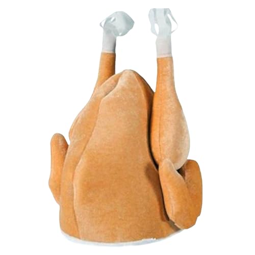 Hendl Hut Lustige Hut Männer und Frauen Hähnchen Hut Hendlhut Brathähnchen Hut Chicken Hat Lustige Kopfbedeckung für Karneval oder Weihnachten Partyhut Halloween hanksgiving Weich von Cexiakong