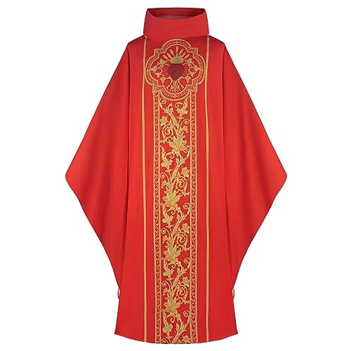 Klerus Messgewand Kirche Pastor Messe Gewand Zelebranten Robe Outfit Klerus Priester Robe Katholische Mäntel Celebrant Kirche Vater Ärmellose Messe Vest Robe Viking von Cexiakong