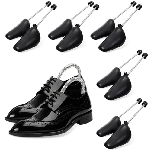 Cexovo Schuhspanner 5 Paar Herren Schuhspanner aus Kunststoff und Metall für Sportschuhe, Mokassins, hochhackige Schuhe, Freizeitschuhe, Größe 39-47 EU (Black) von Cexovo