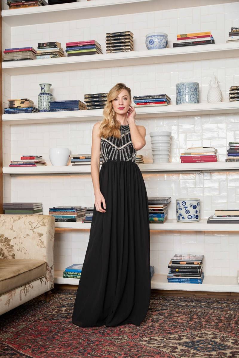 Elegantes Funkeln-Boot-Ausschnitt-stickerei-Chiffon- Abendkleid - Formelle Abschlussball-Hochzeitsfeier-Berühmtheits-Kleid von CeylanBCN