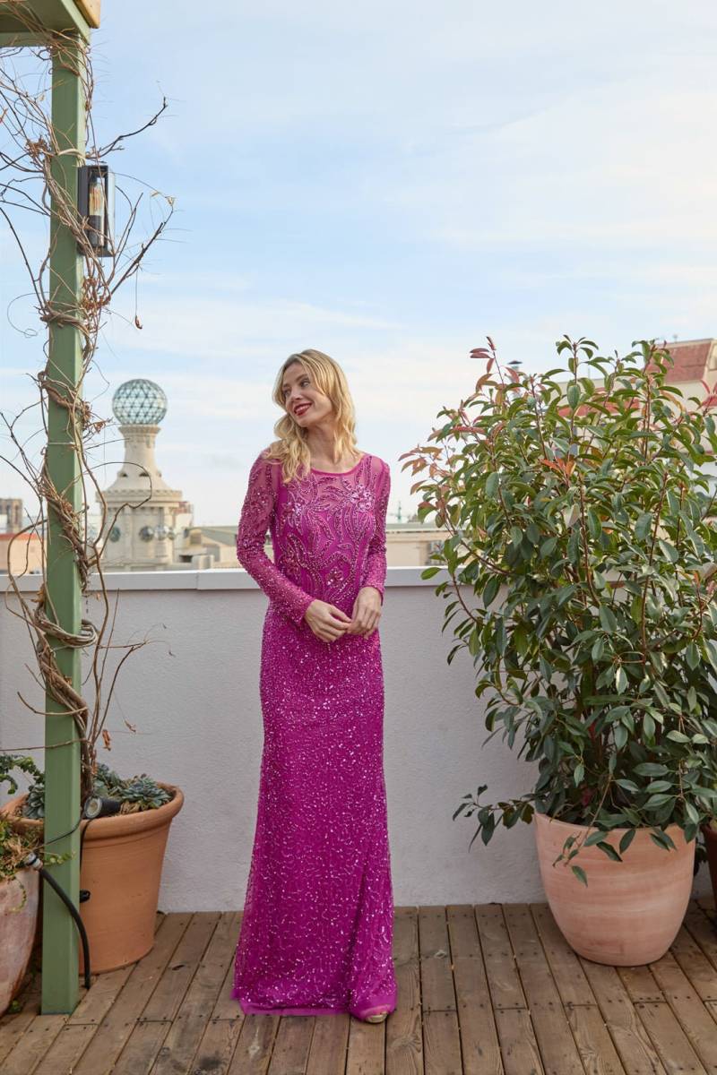 Pailletten Langes Partykleid Elegantes Kleid Aus Dampfgewebe von CeylanBCN