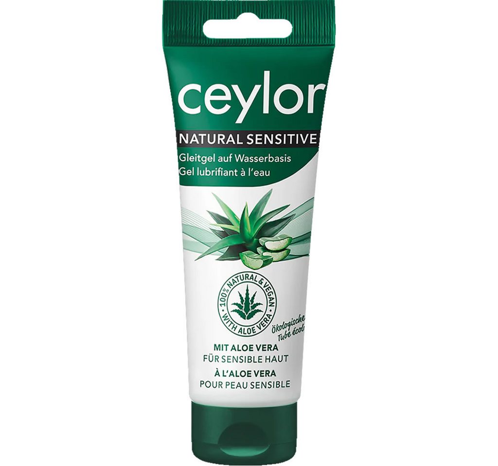 Ceylor Gleitgel Natural Sensitive (Gleitgel mit Aloe Vera), Tube mit 100ml, 1-tlg., 100% natürliche Inhaltsstoffe, in ökologischer Verpackung von Ceylor