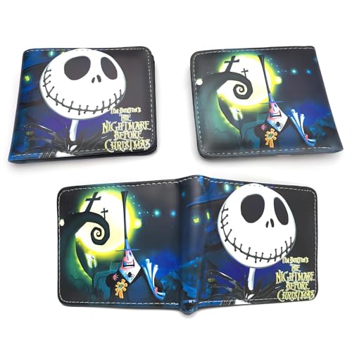 Cfiriec Halloween Horror Skelington Geldbörse Geschenk The Nightmar Before Christmas Jack and Saly Geldbörse für Jungen Mädchen, 2, Casual von Cfiriec