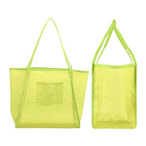 ChAusa Strandtasche Damen XXL Groß Wasserdichte Netztasche The Tote Bag mit Innenfächern Faltbare Beach Bag Perfektes Strand Zubehör Badetasche xxl Familie Ideal für Strand und Urlaub(Grün) von ChAusa