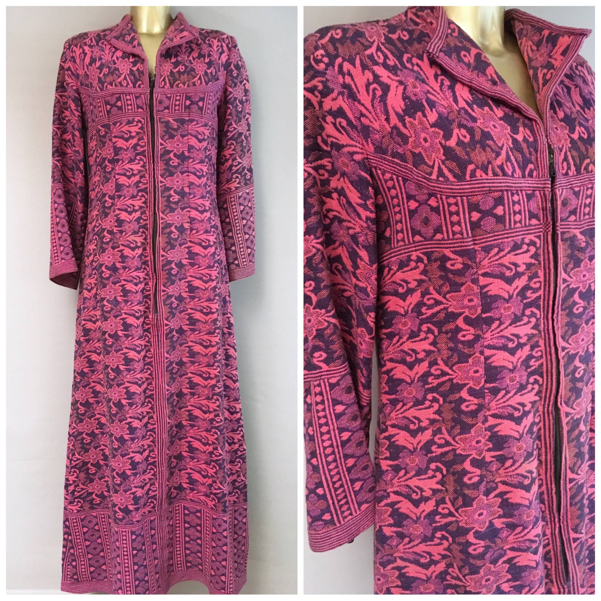 1970Er Handgewebte Baumwolle Handgewebt Kaftan Gr. 10-12 1970Er Handgewebte Baumwolle Handgewebt Kaftan Gr. 10-12 von ChaChaChaStore