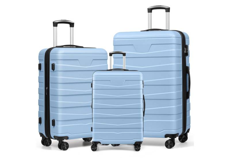 ChaCool Handgepäckkoffer Hartschalen Kofferset 3 Teilig Kabinengepäck, 4 Rollen, Trolleyset 2-tlg.mit kleiner Tasche, ABS von ChaCool