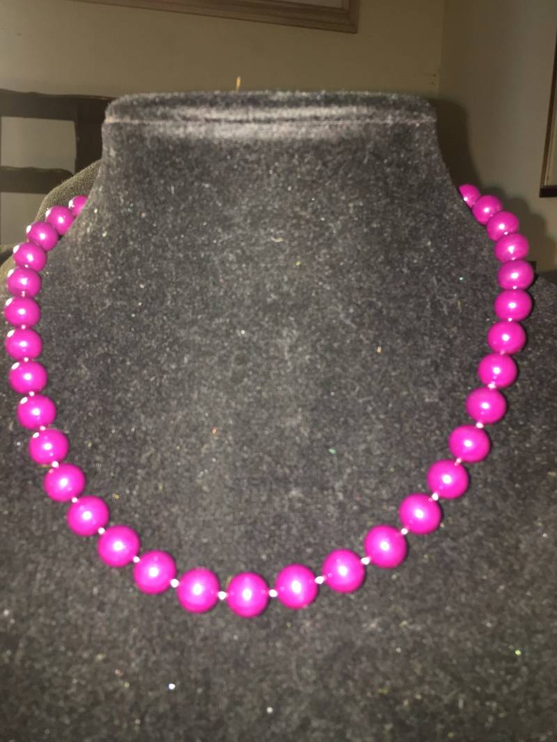 Vintage Lila Perlen Halskette von ChaDavidVintage