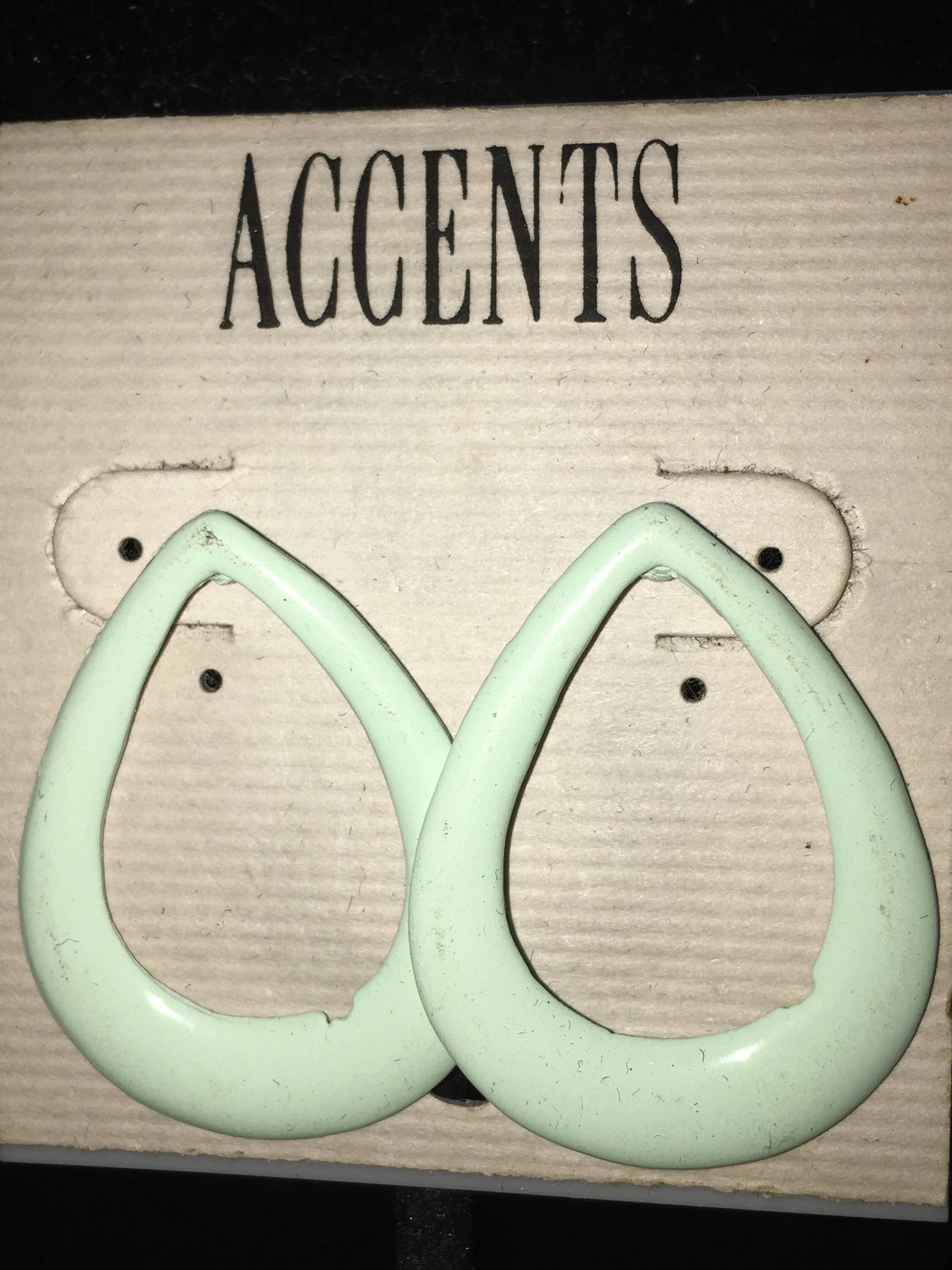 Vintage Nos Mintgrüne Hoop Tropfen Ohrringe, Akzent von ChaDavidVintage