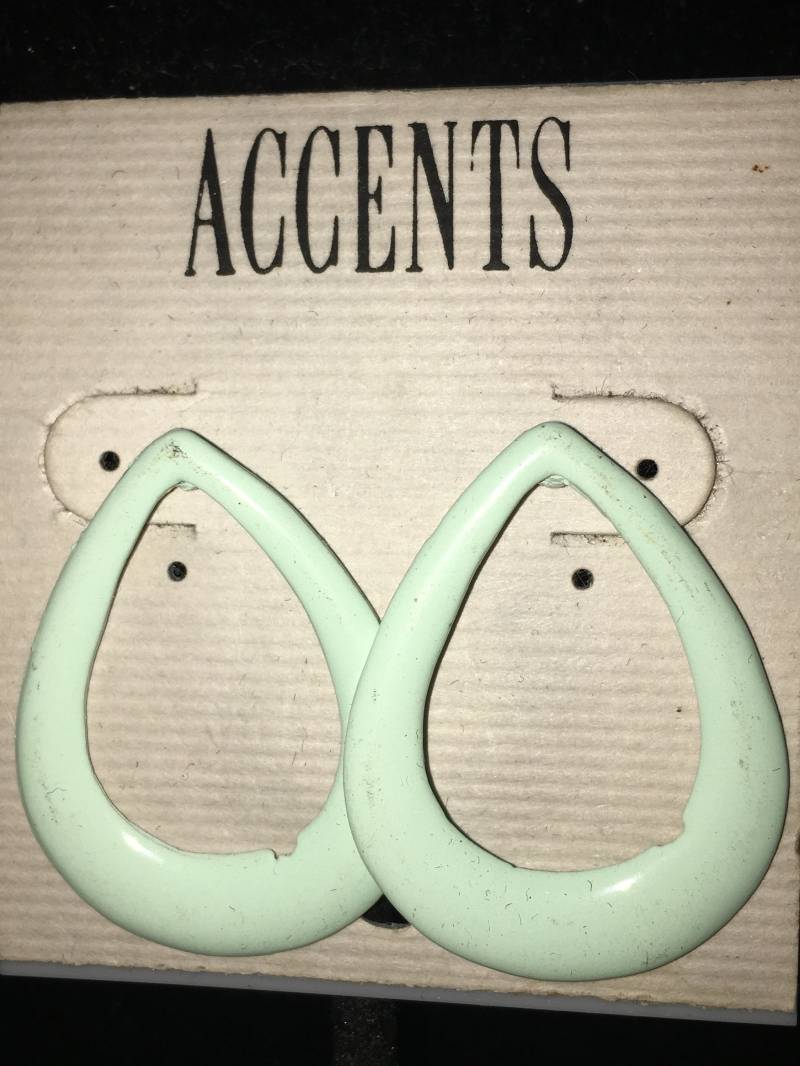 Vintage Nos Mintgrüne Hoop Tropfen Ohrringe, Akzent von ChaDavidVintage