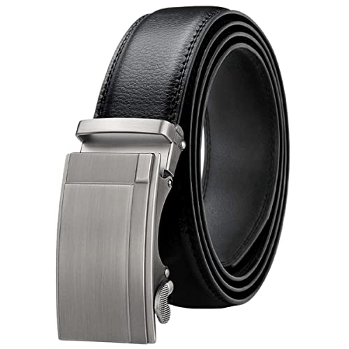 Chaberlu Gürtel Herren,Ledergürtel Ratsche Automatikschließe Business Anzug Gürtel Verstellbarer Leder Gurtgürtel für Jeans, Breit 35mm, Größe Angepasst von Chaberlu