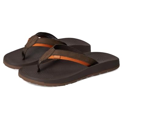 Chaco Herren Lowdown Leder Flip Sandale, Kaffee, 44 EU von Chaco