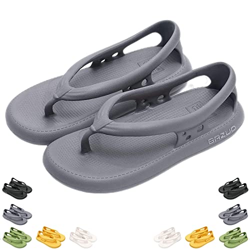 Chagoo Bazuo-Sandalen, Sommer-Unisex-Komfort-Flip-Flops, rutschfeste Bazuo-Slides mit dicken Sohlen (Grau, adult, women, numeric_40, numeric_range, eu_footwear_size_system, numeric_41, medium) von Chagoo