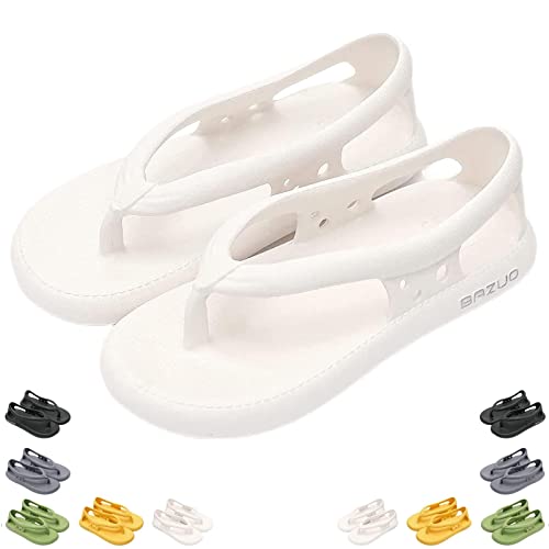 Chagoo Bazuo-Sandalen, Sommer-Unisex-Komfort-Flip-Flops, rutschfeste Bazuo-Slides mit dicken Sohlen (Weiss, adult, women, numeric_38, numeric_range, eu_footwear_size_system, numeric_39, medium) von Chagoo