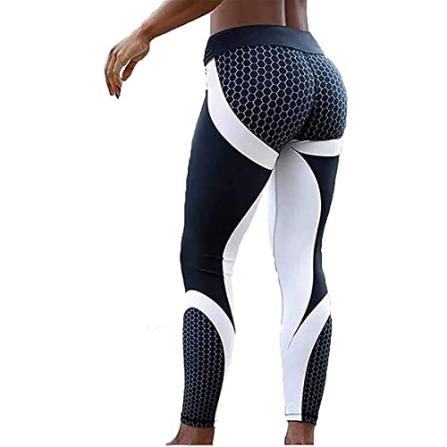 Chagoo Colorblock Butt Lifting Sportleggings mit hoher Taille, Damen High Waist Scrunch Yoga Pants Bauchkontrolle Leggings (Black, L) von Chagoo