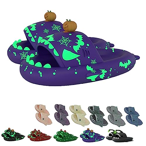 Chagoo Galaxy Shark Slides Glow in the Dark, Cloud Shark Slides Damen Hausschuhe Unisex Badeschuhe (Purple-b, adult, women, numeric_42, numeric_range, eu_footwear_size_system, numeric_43, medium) von Chagoo