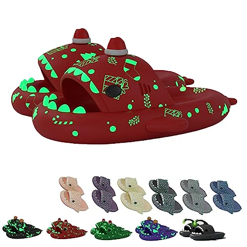 Chagoo Galaxy Shark Slides Glow in the Dark, Cloud Shark Slides Damen Hausschuhe Unisex Badeschuhe (Red-b, adult, women, numeric_36, numeric_range, eu_footwear_size_system, numeric_37, medium) von Chagoo