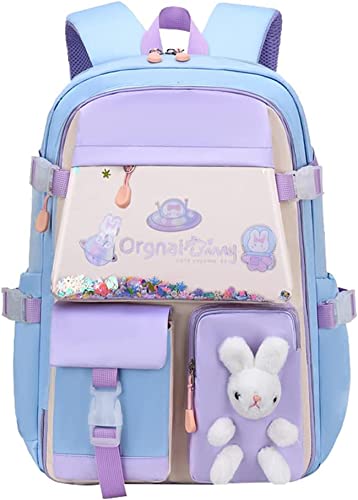 Chagoo Hasen-Rucksack, Kawaii Hasen-Rucksack für Mädchen, Wasserdichter Hasen-Rucksack mit großer Kapazität für die Schule (S, Blue) von Chagoo