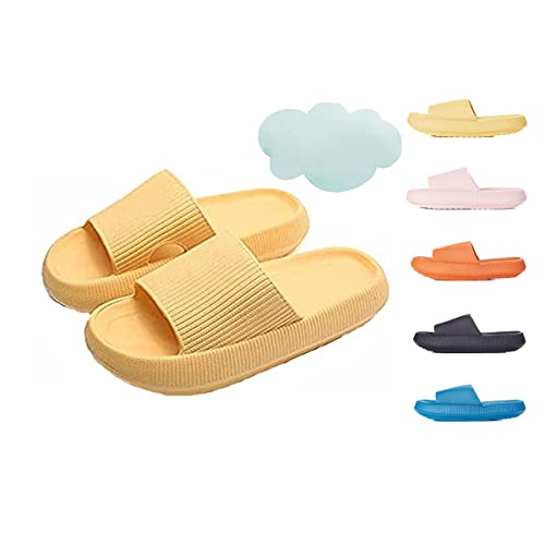 Cosyslides Wolkenslipper Original, Cozislides Original Superweiche Hausschuhe, Thick Sole Non Slip Quick Dry Shower Pillow Slippers (38/39 EU, Yellow) von Chagoo