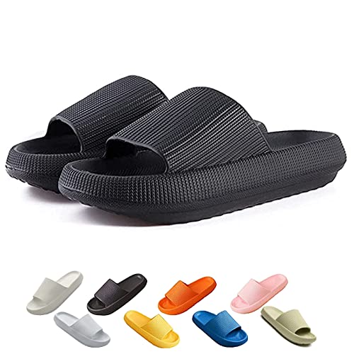 Chagoo Cozislides Original, Super Soft Home Slippers Non-slip, Unisex Thick Sole Quick-drying Open Toe Style Slippers (Black, 36/37, numeric_36) von Chagoo