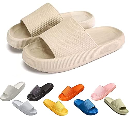Chagoo Cozislides Original, Super Soft Home Slippers Non-slip, Unisex Thick Sole Quick-drying Open Toe Style Slippers (Khaki, 38/39, numeric_38) von Chagoo