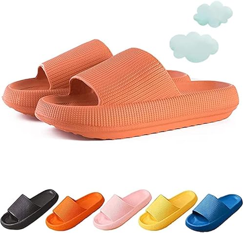 Cozislides Original Super Soft Home Hausschuhe, 2021 Neueste Technologie 4cm dicke Sohle Sandalen Kissen auf Wolken Hausschuhe für Damen (36/37, Orange) von Chagoo