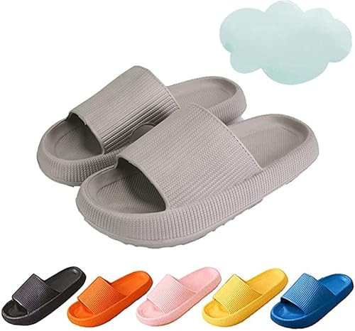 Chagoo Cozislides Original Super Soft Home Hausschuhe, 2021 Neueste Technologie 4cm dicke Sohle Sandalen Kissen auf Wolken Hausschuhe für Damen (38/39, Gray) von Chagoo