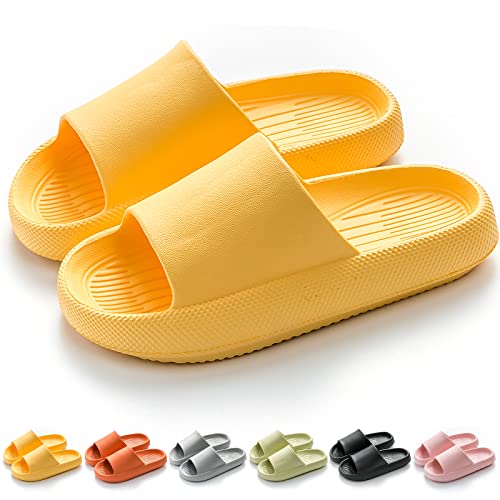 Cozy Slides Original, Cosify Wolken Slipper, Superweiche Hausschuhe Rutschfeste Unisex-hausschuhe Mit Dicker Sohle, Schnell Trocknend, Offener Zehenbereich(Gelb 2103,40/41) von Chagoo