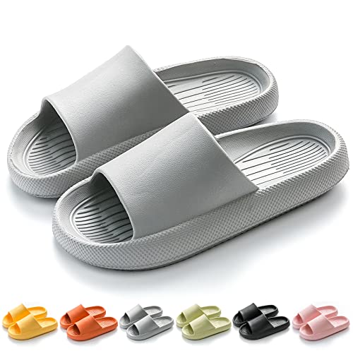 Cozy Slides Original, Cosify Wolken Slipper, Superweiche Hausschuhe Rutschfeste Unisex-hausschuhe Mit Dicker Sohle, Schnell Trocknend, Offener Zehenbereich(Grau 2103,40/41) von Chagoo