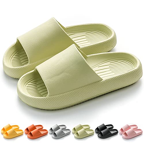 Cozy Slides Original, Cosify Wolken Slipper, Superweiche Hausschuhe Rutschfeste Unisex-hausschuhe Mit Dicker Sohle, Schnell Trocknend, Offener Zehenbereich(Grün 2103,38/39) von Chagoo