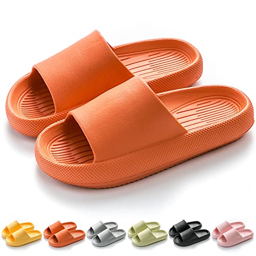 Cozy Slides Original, Cosify Wolken Slipper, Superweiche Hausschuhe Rutschfeste Unisex-hausschuhe Mit Dicker Sohle, Schnell Trocknend, Offener Zehenbereich(Orange 2103,36/37) von Chagoo