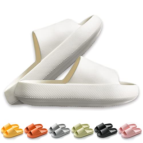 Cozy Slides Original, Cosify Wolken Slipper, Superweiche Hausschuhe Rutschfeste Unisex-hausschuhe Mit Dicker Sohle, Schnell Trocknend, Offener Zehenbereich(Weiß 2103,38/39) von Chagoo