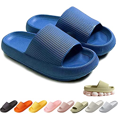 Cozy Slides Original, Cosify Wolken Slipper, Superweiche Hausschuhe Rutschfeste Unisex-hausschuhe Mit Dicker Sohle, Schnell Trocknend, Offener Zehenbereich (36/37, Blau, numeric_36) von Chagoo