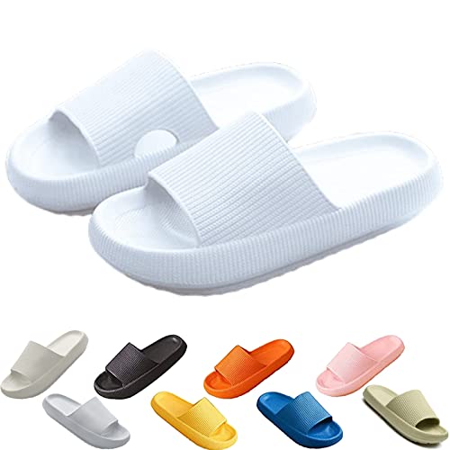 Cozy Slides Original, Cosify Wolken Slipper, Superweiche Hausschuhe Rutschfeste Unisex-hausschuhe Mit Dicker Sohle, Schnell Trocknend, Offener Zehenbereich (40/41, Weiß, numeric_40) von Chagoo