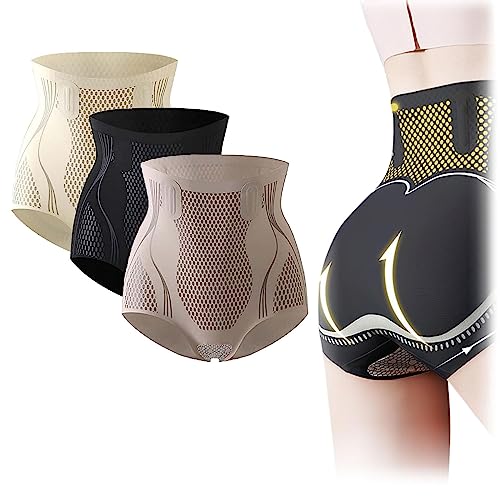 Ice Silk Ion Fiber Repair Shaping Device, Unique Fiber Restoration Shaper, Tummy Control Panty Shapewear for Women (3pcs, XXL (for 70-80kg)) von Chagoo