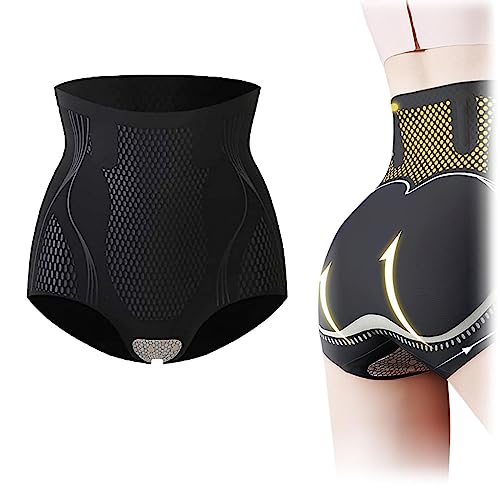 Ice Silk Ion Fiber Repair Shaping Device, Unique Fiber Restoration Shaper, Tummy Control Panty Shapewear for Women (Black, XXL (for 70-80kg)) von Chagoo