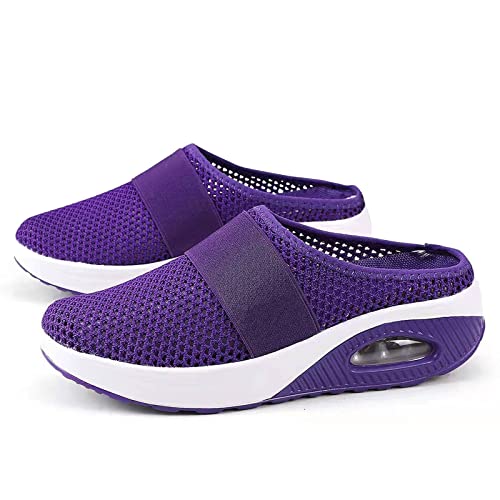 Orthopädische Schuhe Damen, Wmshoe Orthopädische Hausschuhe Für Frauen, Air Cushion Slip on Walking Shoes (Lila, Adult, Women, Numeric_40, Numeric, eu_Footwear_Size_System, medium) von Chagoo