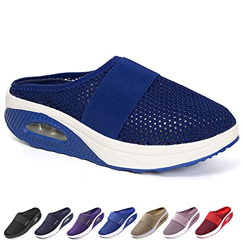 Orthopädische Schuhe Damen, Wmshoe Orthopädische Hausschuhe Für Frauen, Air Cushion Slip on Walking Shoes (Saphir, Adult, Women, Numeric_39, Numeric, eu_Footwear_Size_System, medium) von Chagoo