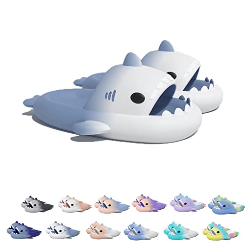 Sharky Chanclas,Cloud Shark Slides Hausschuhe Badepantoffeln Unisex süße Hai-Hausschuhe (Gradient White/Blue, adult, women, numeric_40, numeric_range, eu_footwear_size_system, numeric_41, medium) von Chagoo