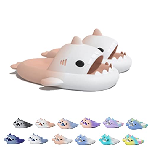 Sharky Chanclas,Cloud Shark Slides Hausschuhe Badepantoffeln Unisex süße Hai-Hausschuhe (Gradient White/Pink, adult, women, numeric_38, numeric_range, eu_footwear_size_system, numeric_39, medium) von Chagoo