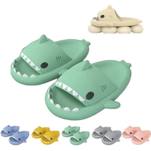 Sharky Chanclas,Cloud Shark Slides Hausschuhe Badepantoffeln Unisex süße Hai-Hausschuhe (Matcha Green, adult, women, numeric_38, numeric_range, eu_footwear_size_system, numeric_39, medium) von Chagoo